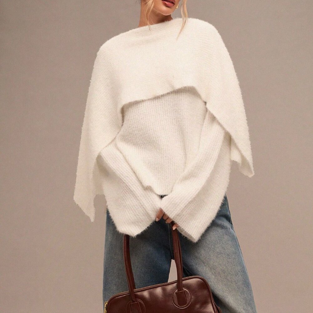 Apricot Casual Women's Elegant Long Sleeve Pullover Sweater